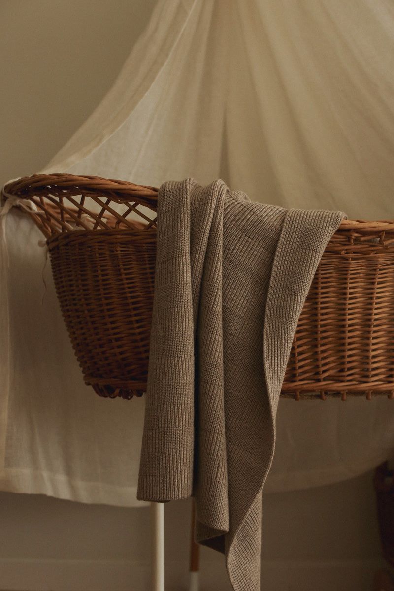Hvid Wollen babydeken Ivy Pebble