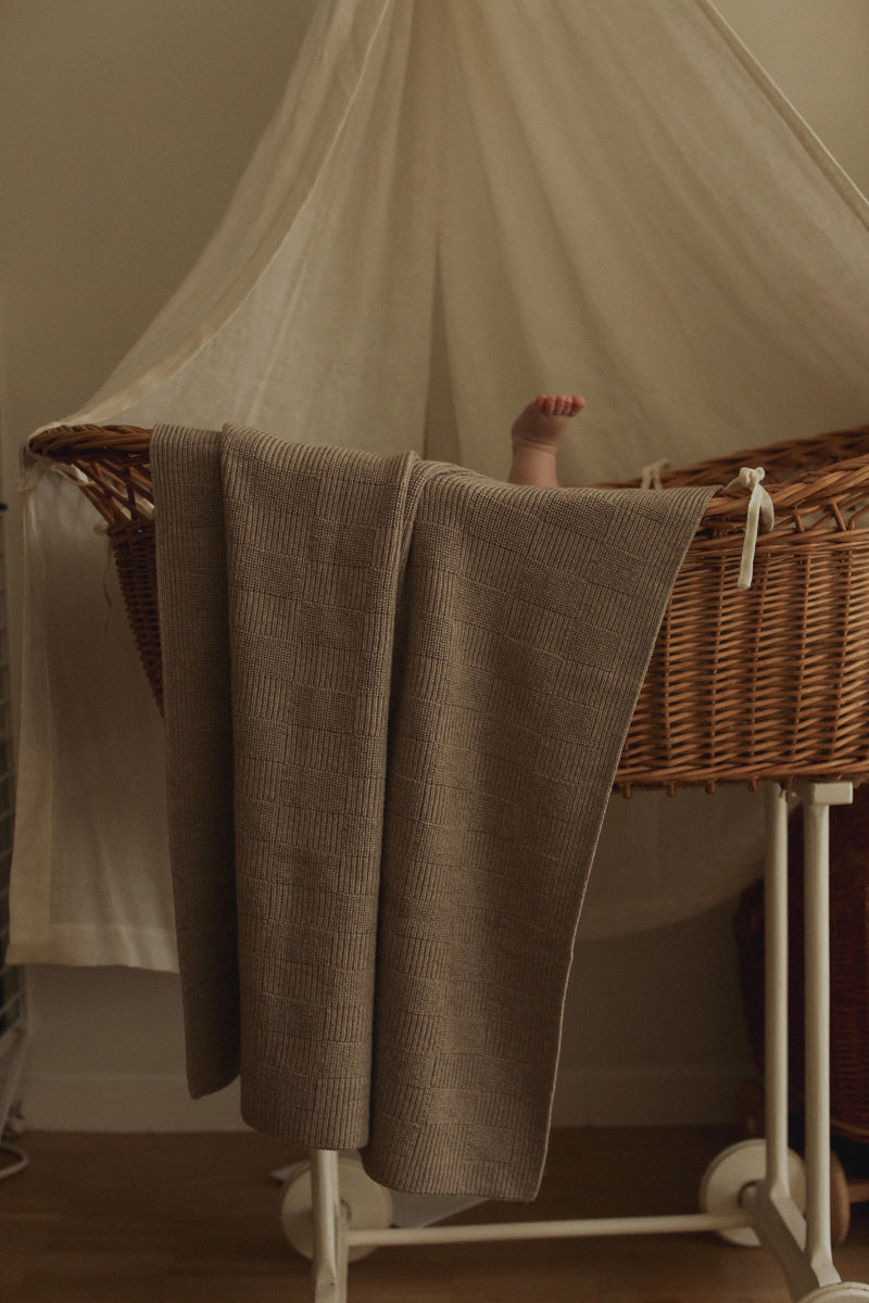 Hvid Wollen babydeken Ivy Pebble