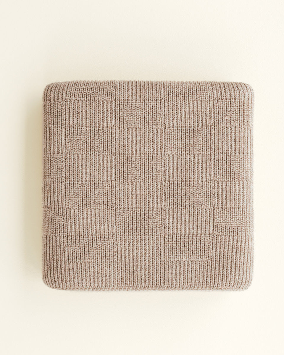 Hvid Wollen babydeken Ivy Sand