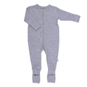 Joha - 100% wol Jumpsuit met omslag voetjes - Grey melange
