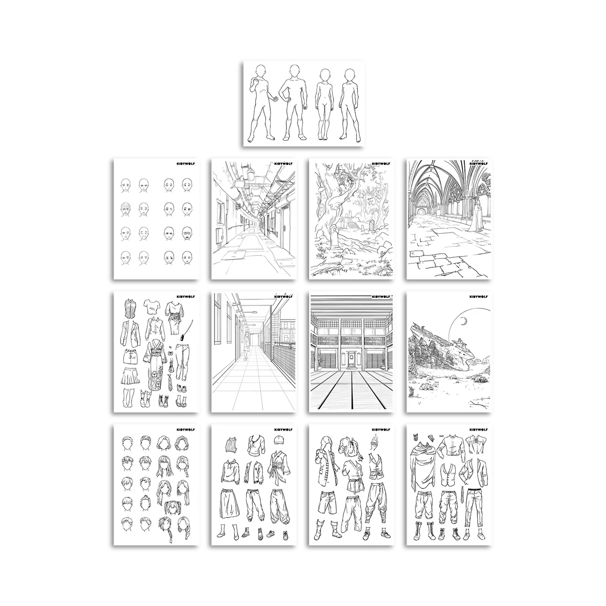 Kidywolf - Kidydraw-pro BLUE manga lichtgevende tekentablet + 4 stiften