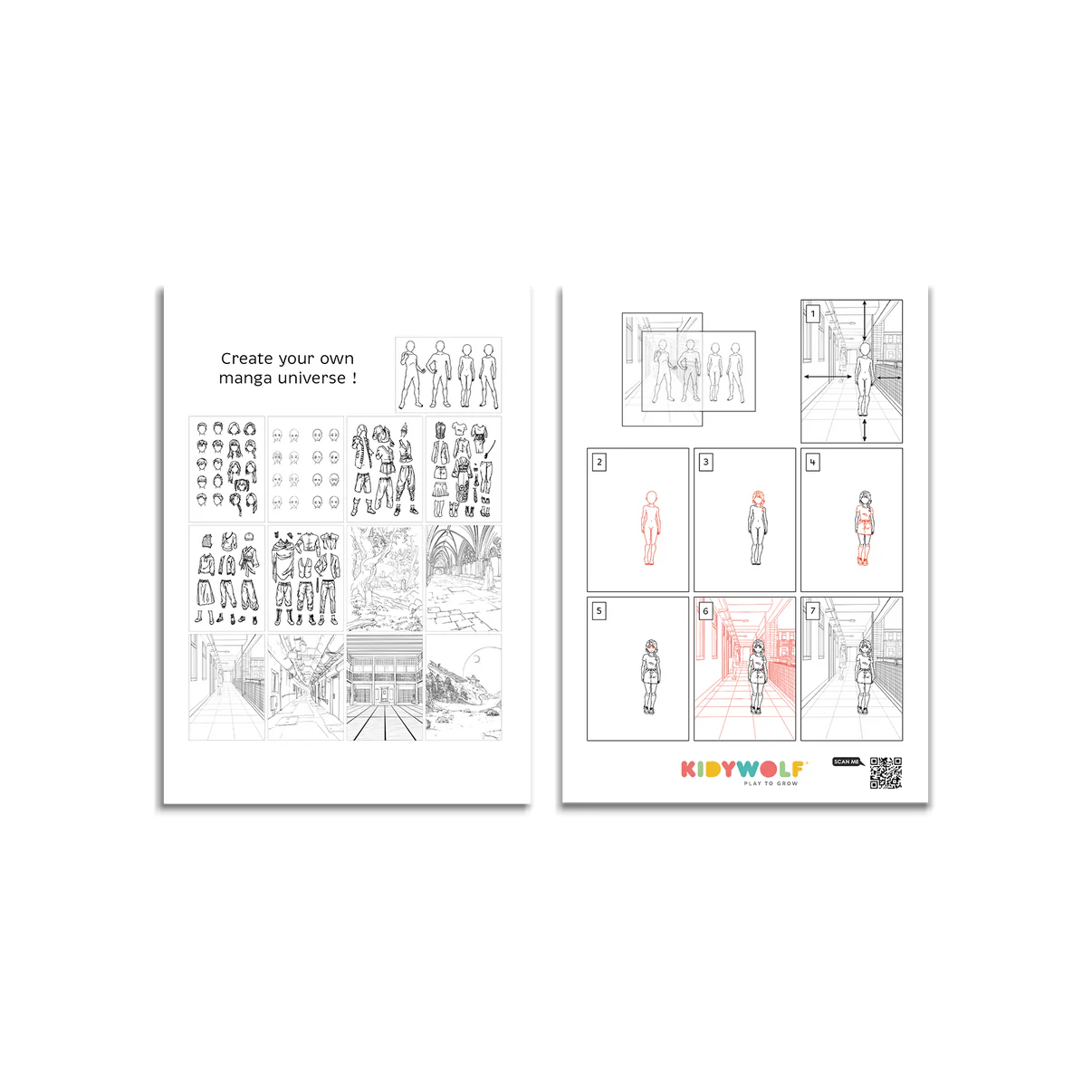 Kidywolf - Kidydraw-pro BLUE manga lichtgevende tekentablet + 4 stiften