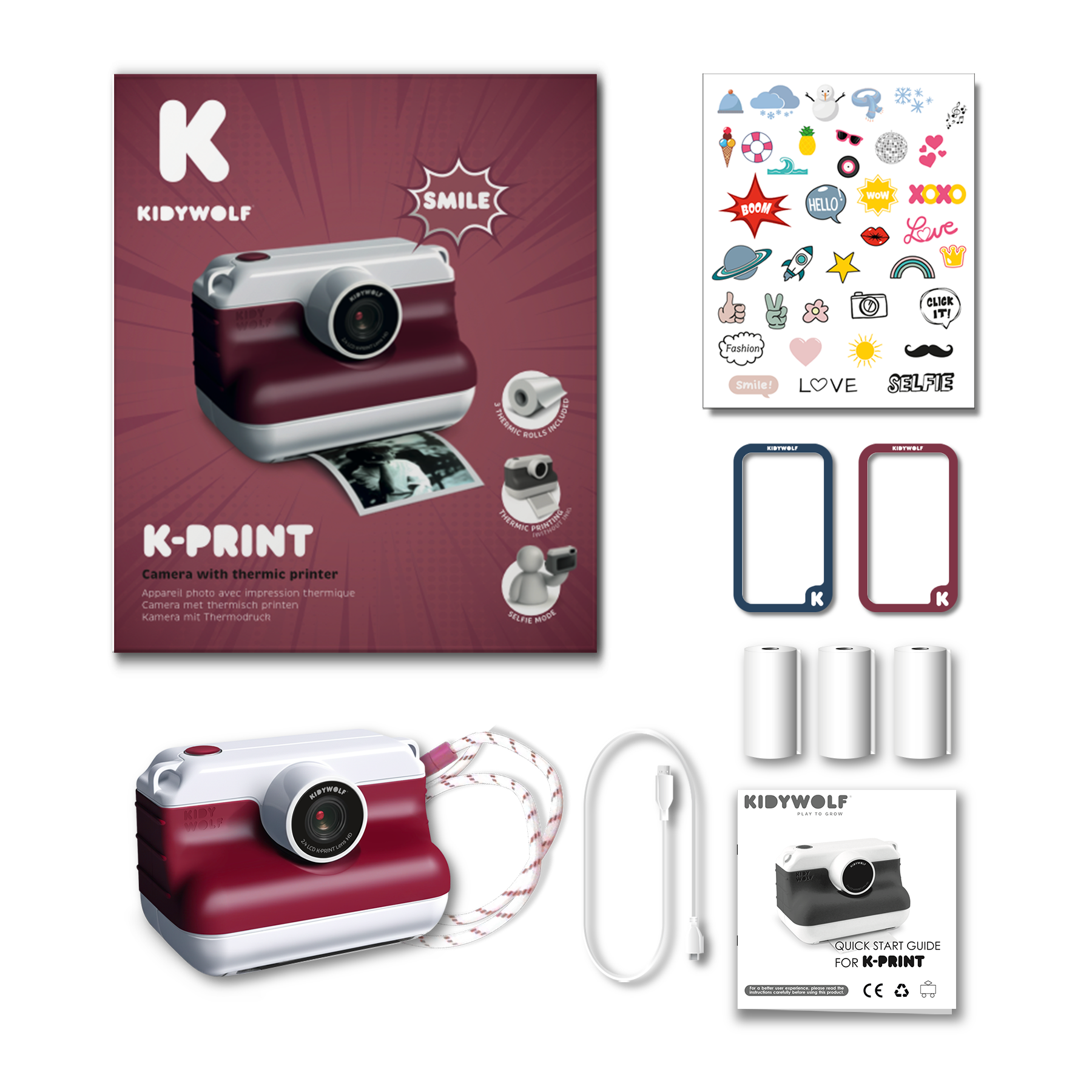 Kidywolf - K-Print Roze - Instant camera