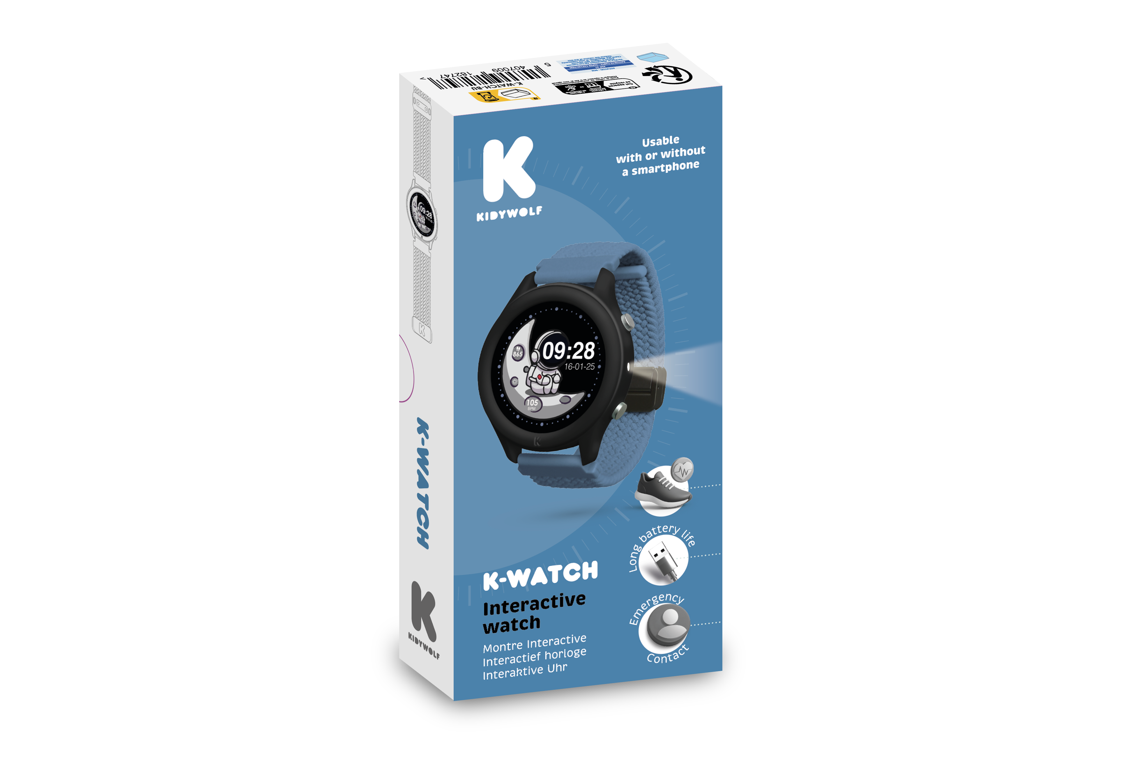 Kidywolf - KidyWatch Multifunctionele Smartwatch – Zonder spelletjes - Blauw