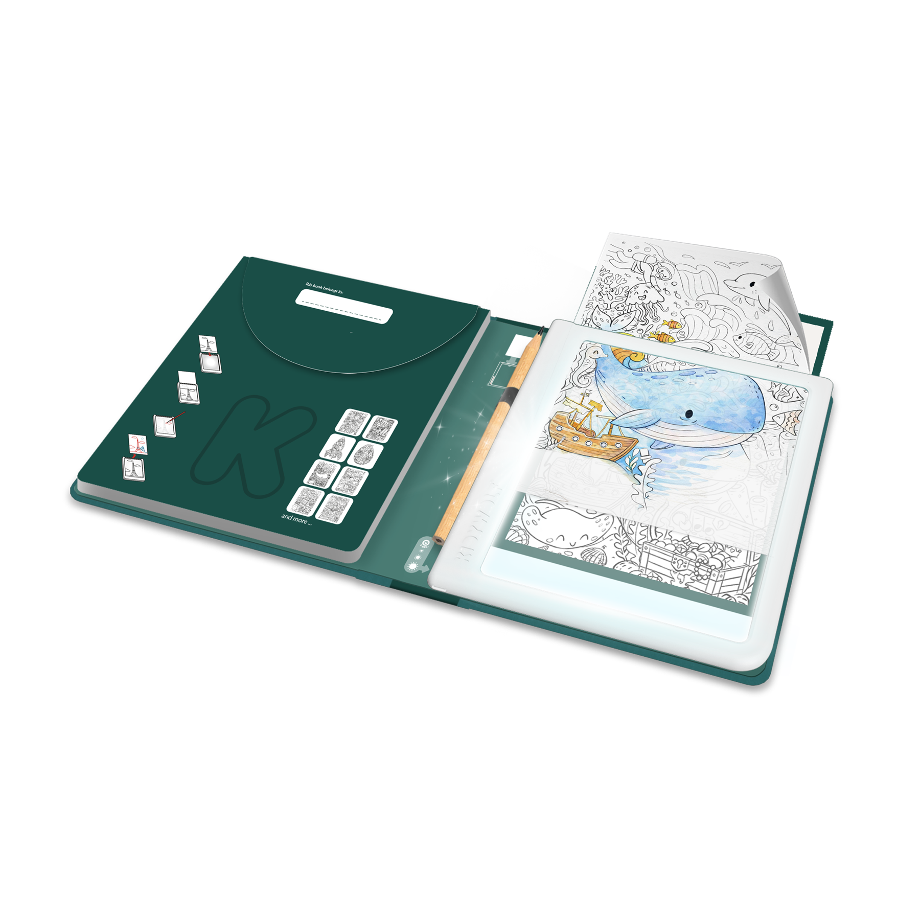 Kidywolf K-DRAW PAD 10+ Lichtgevende Tekentablet met 30 Tekensjablonen