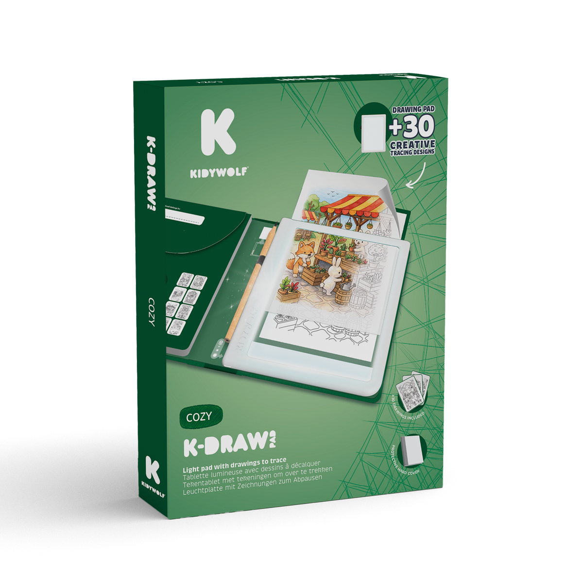 Kidywolf K-Draw-Pad lichtgevende tekentablet Cozy