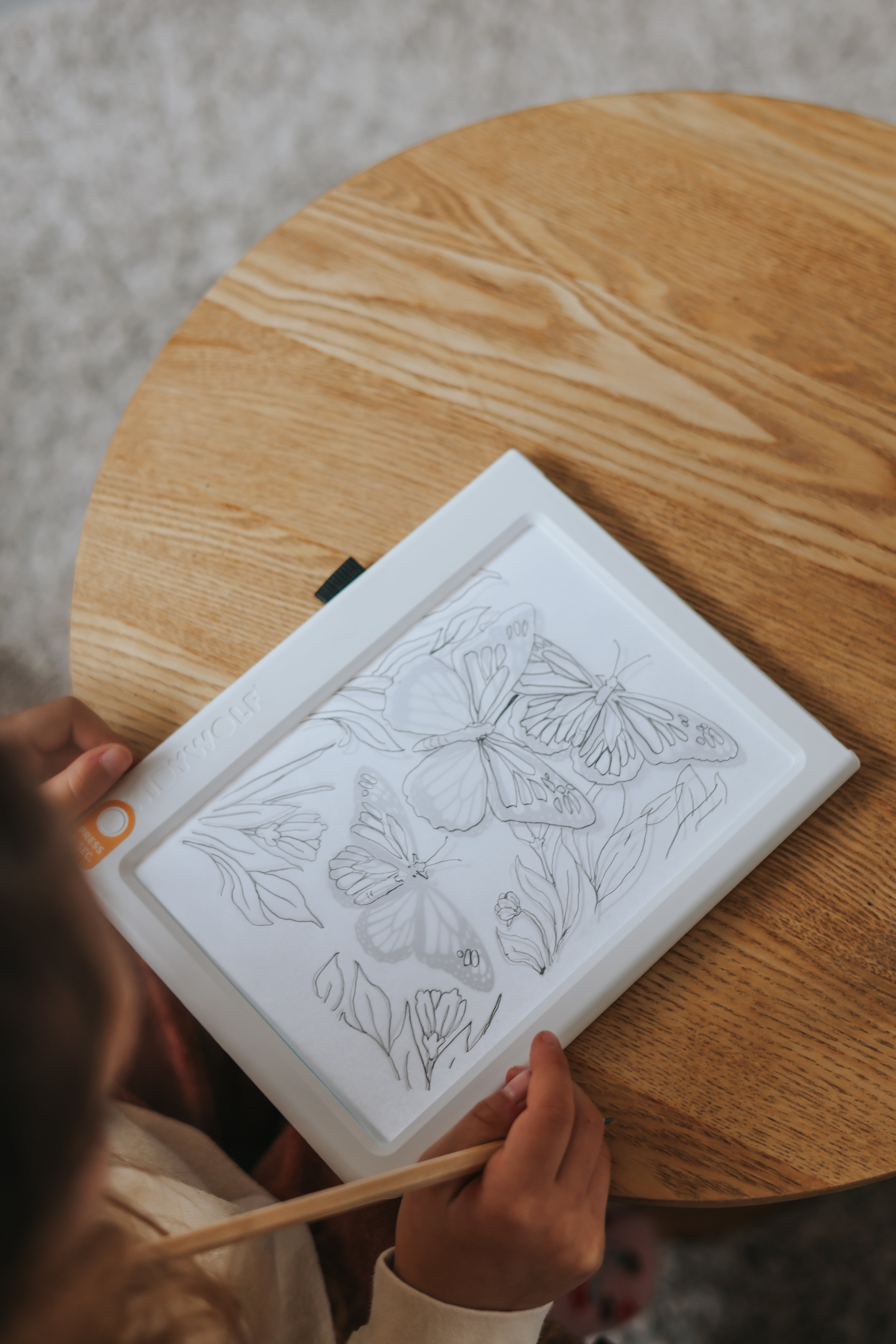 KIDYDRAW PAD 8+ Lichtgevende Tekentablet met 30 Tekensjablonen Dieren