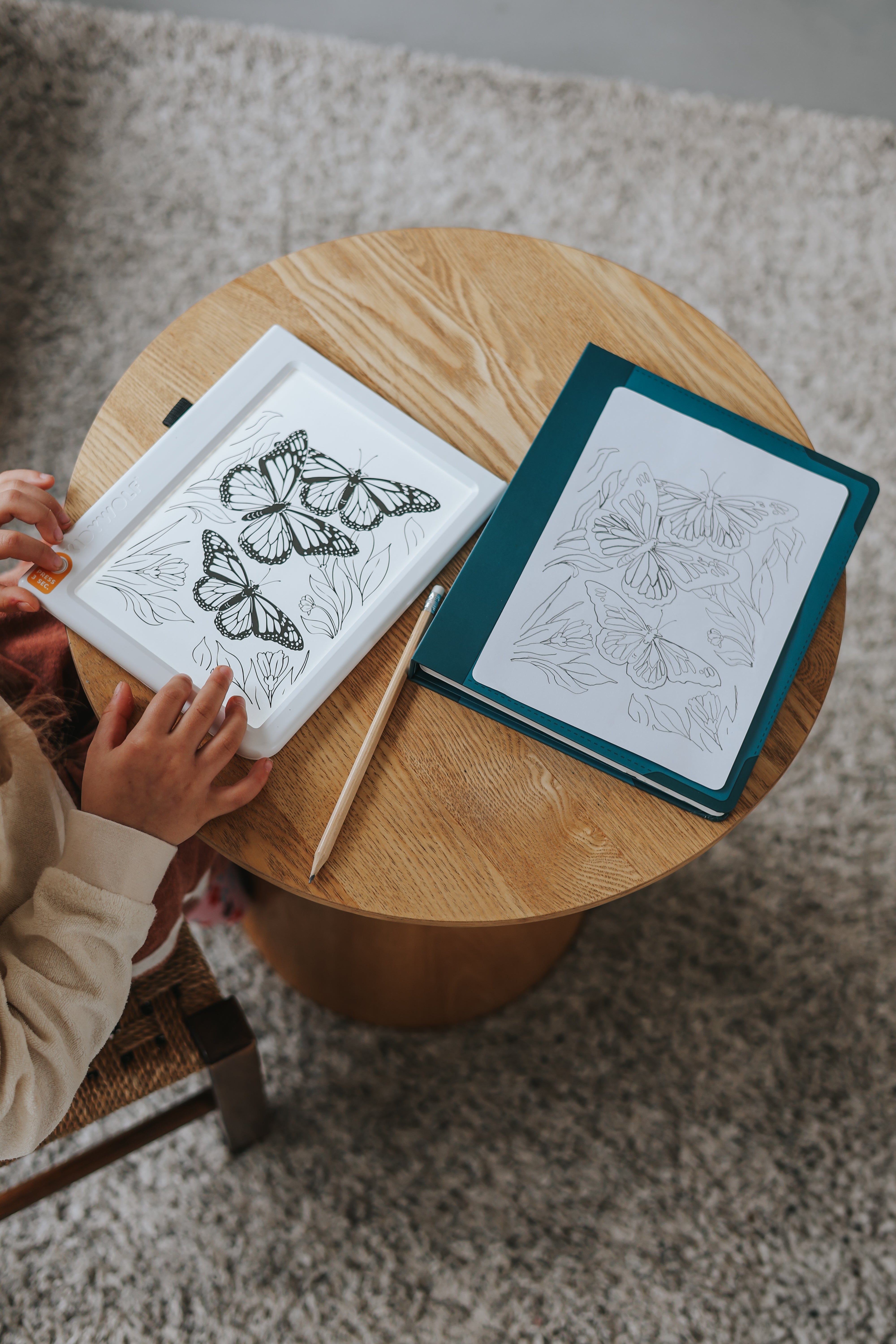 KIDYDRAW PAD 8+ Lichtgevende Tekentablet met 30 Tekensjablonen Dieren