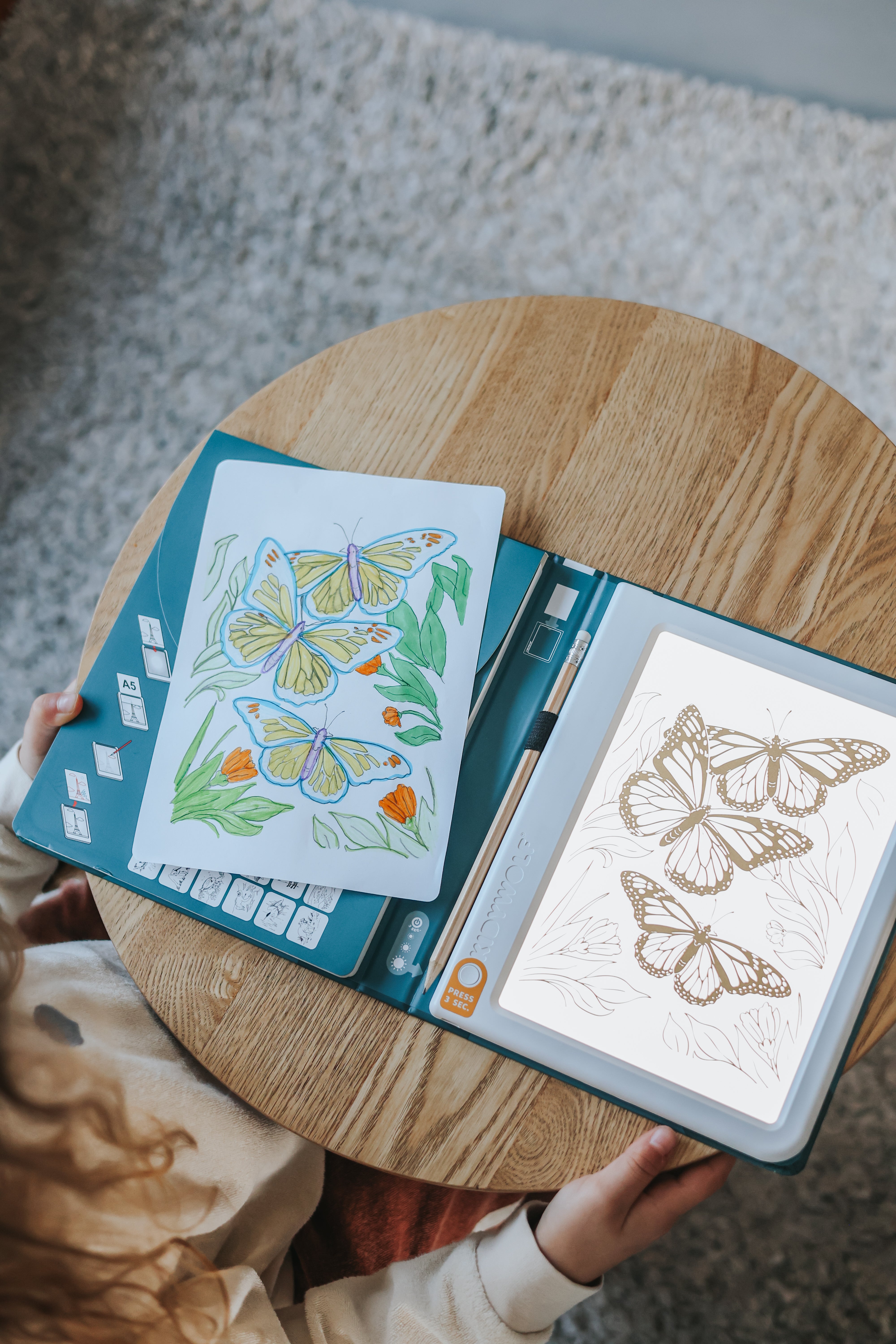 KIDYDRAW PAD 8+ Lichtgevende Tekentablet met 30 Tekensjablonen Dieren