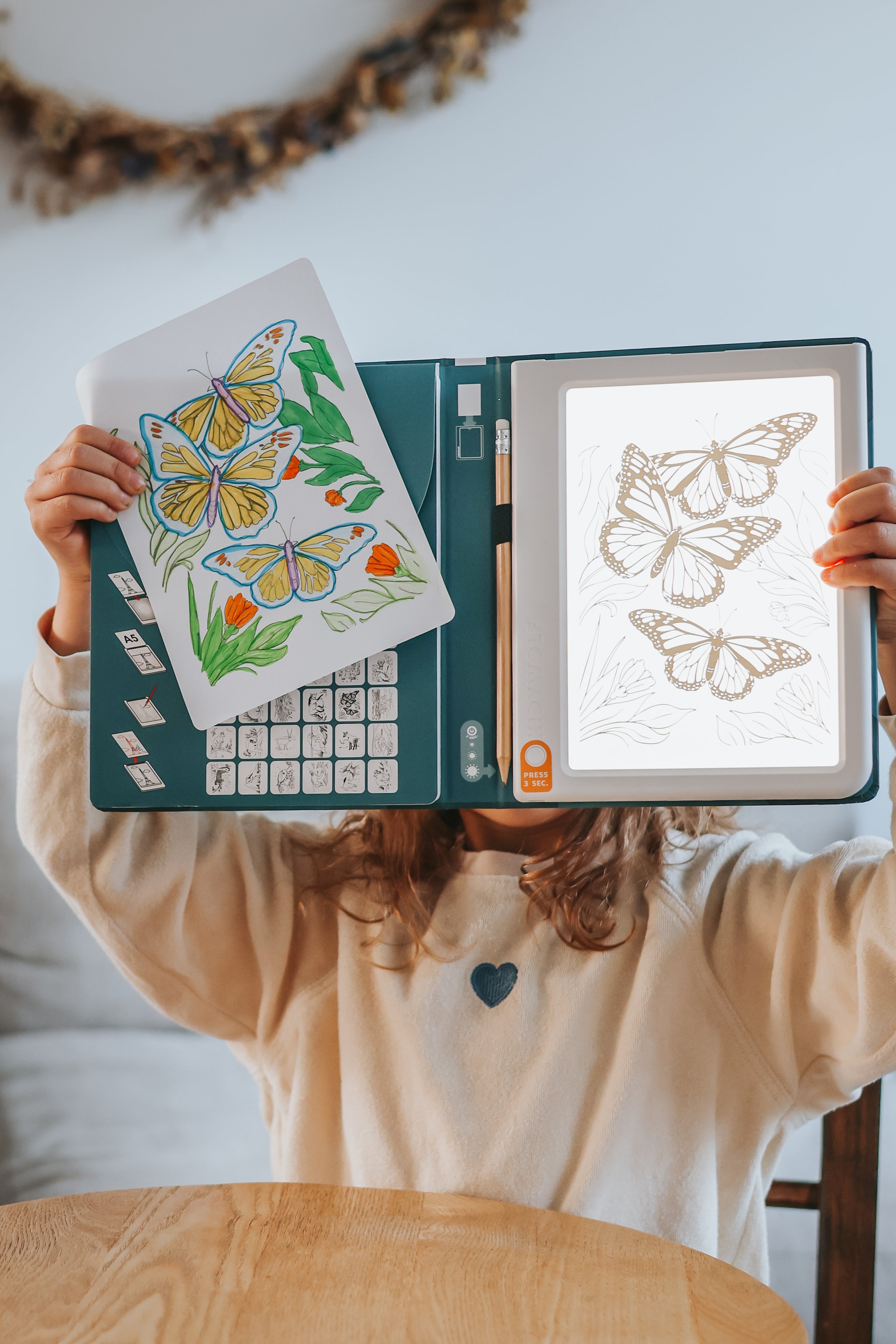 KIDYDRAW PAD 8+ Lichtgevende Tekentablet met 30 Tekensjablonen Dieren