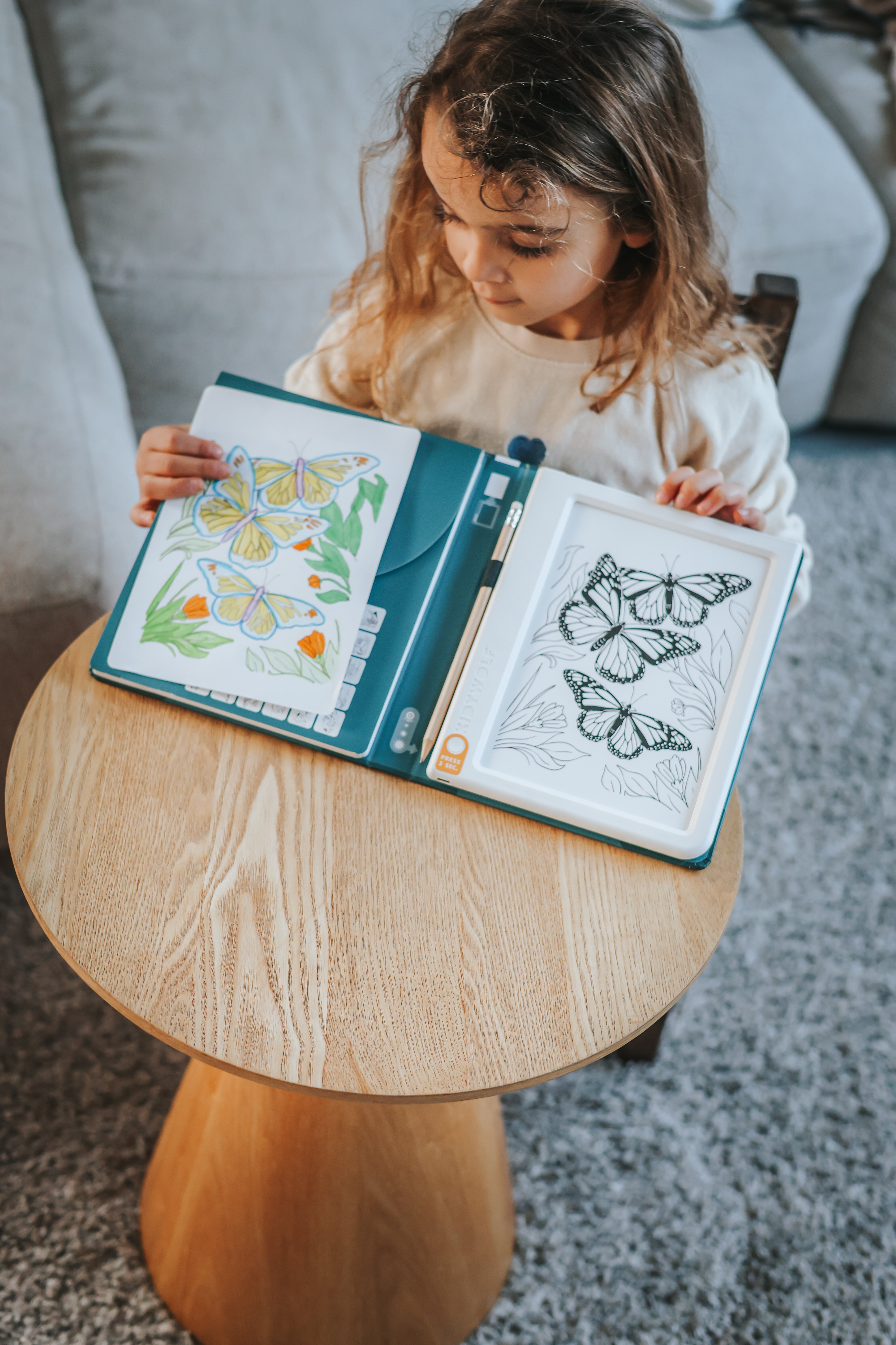 KIDYDRAW PAD 8+ Lichtgevende Tekentablet met 30 Tekensjablonen Dieren