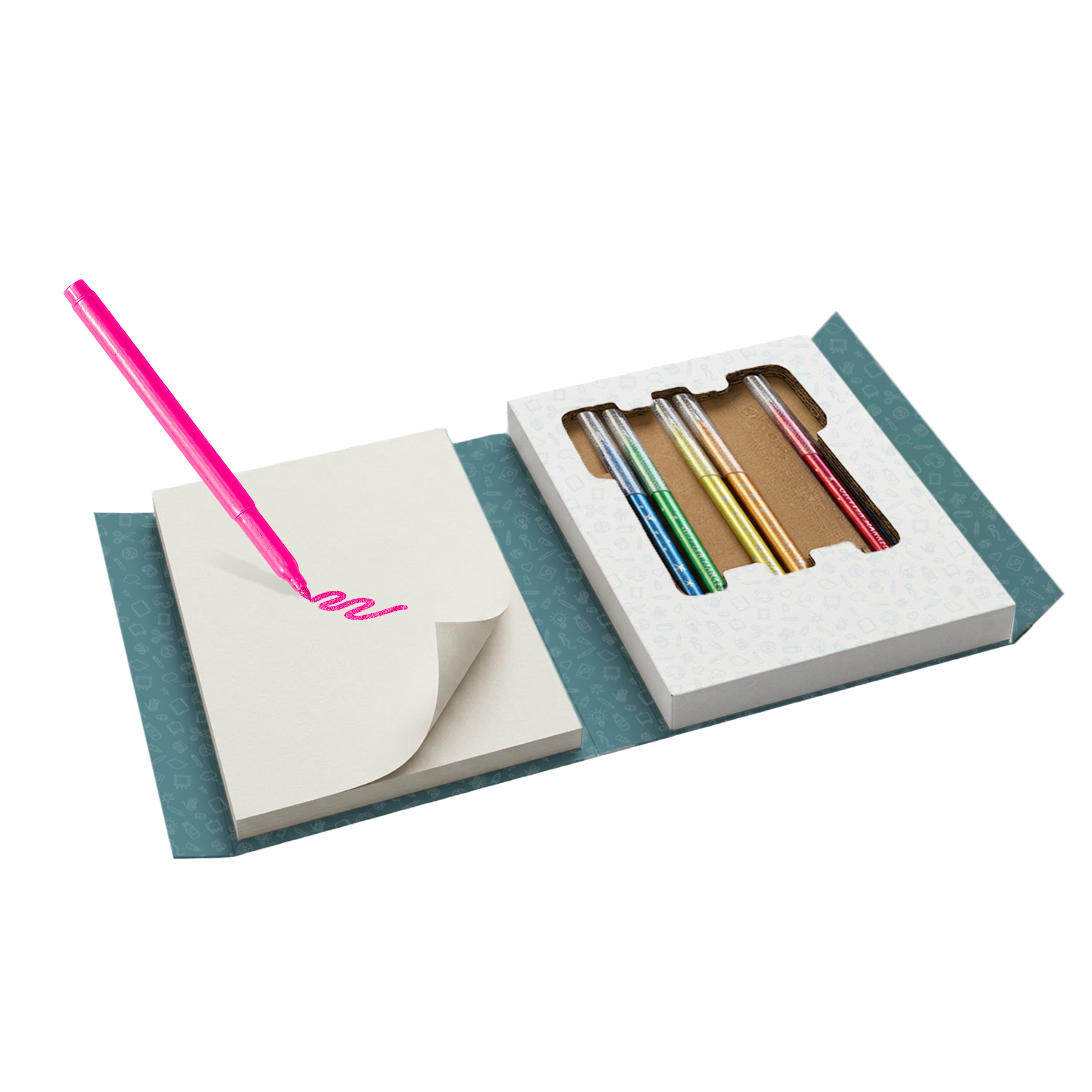 Kidywolf - Kidydraw creatieve set met glitterstiften