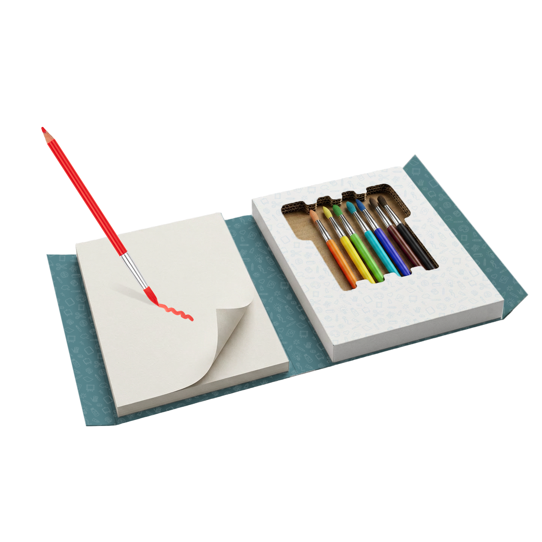 Kidywolf - Kidydraw creatieve set met aquarelpotloden