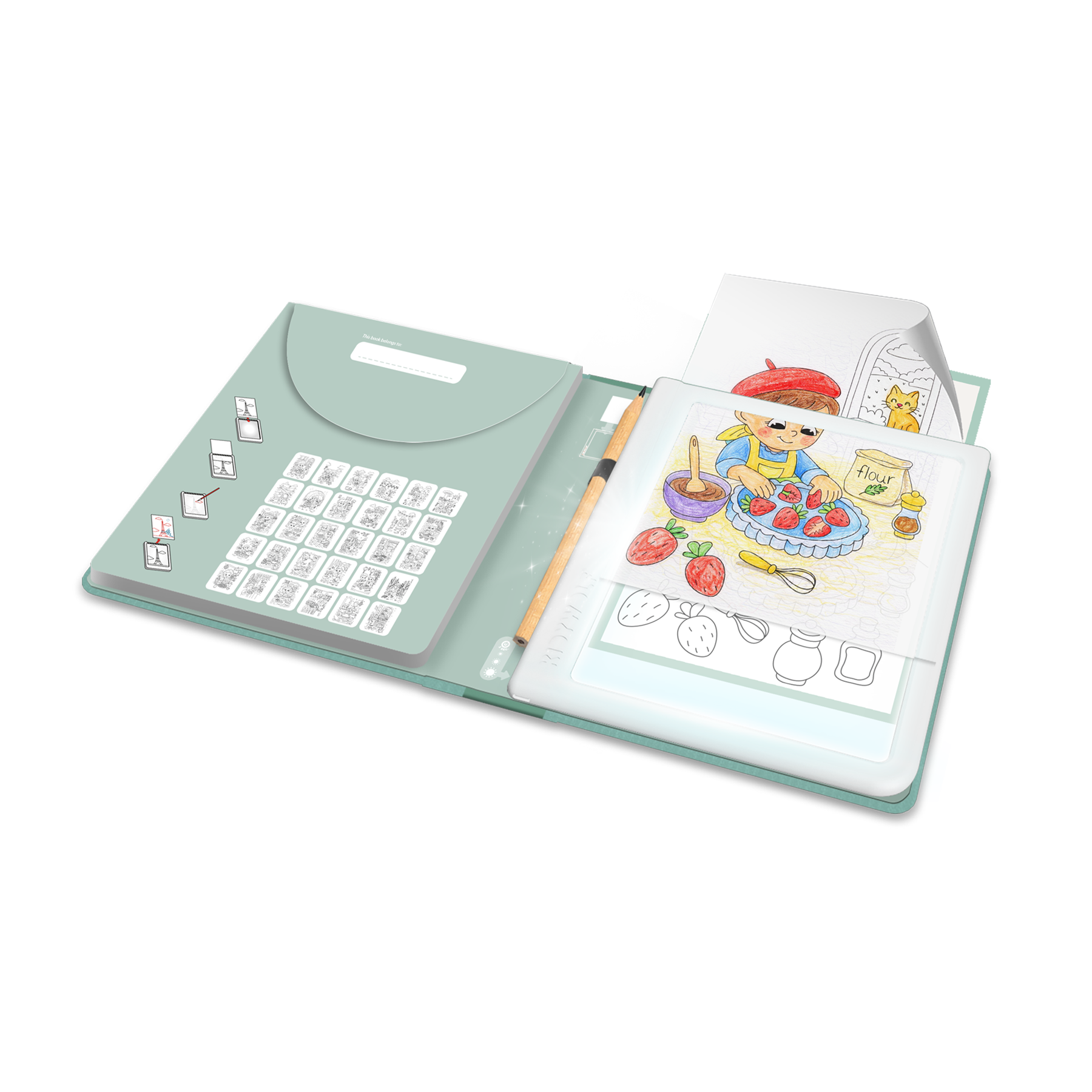 KIDYDRAW PAD 6+ Lichtgevende Tekentablet met 30 Tekensjablonen
