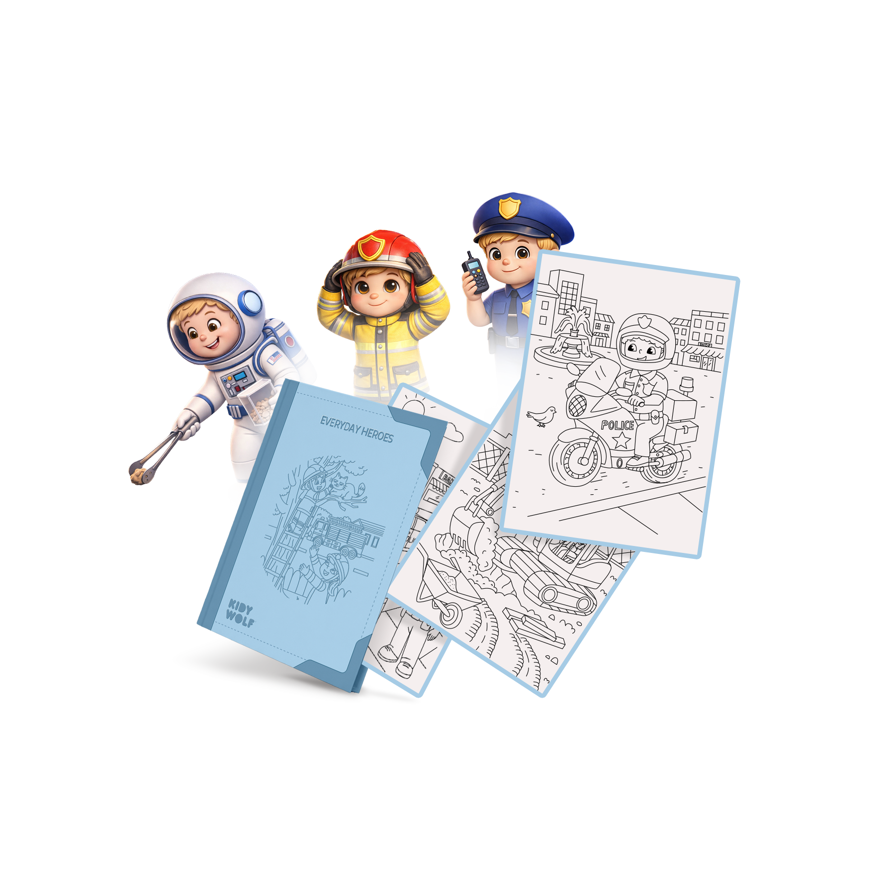 Kidywolf - Kidydraw Pad Navulling Everyday Heroes