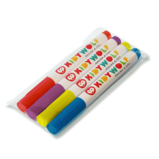 Kidywolf - Kidydraw-pro 4 neon fluorescerende stiften RMCB