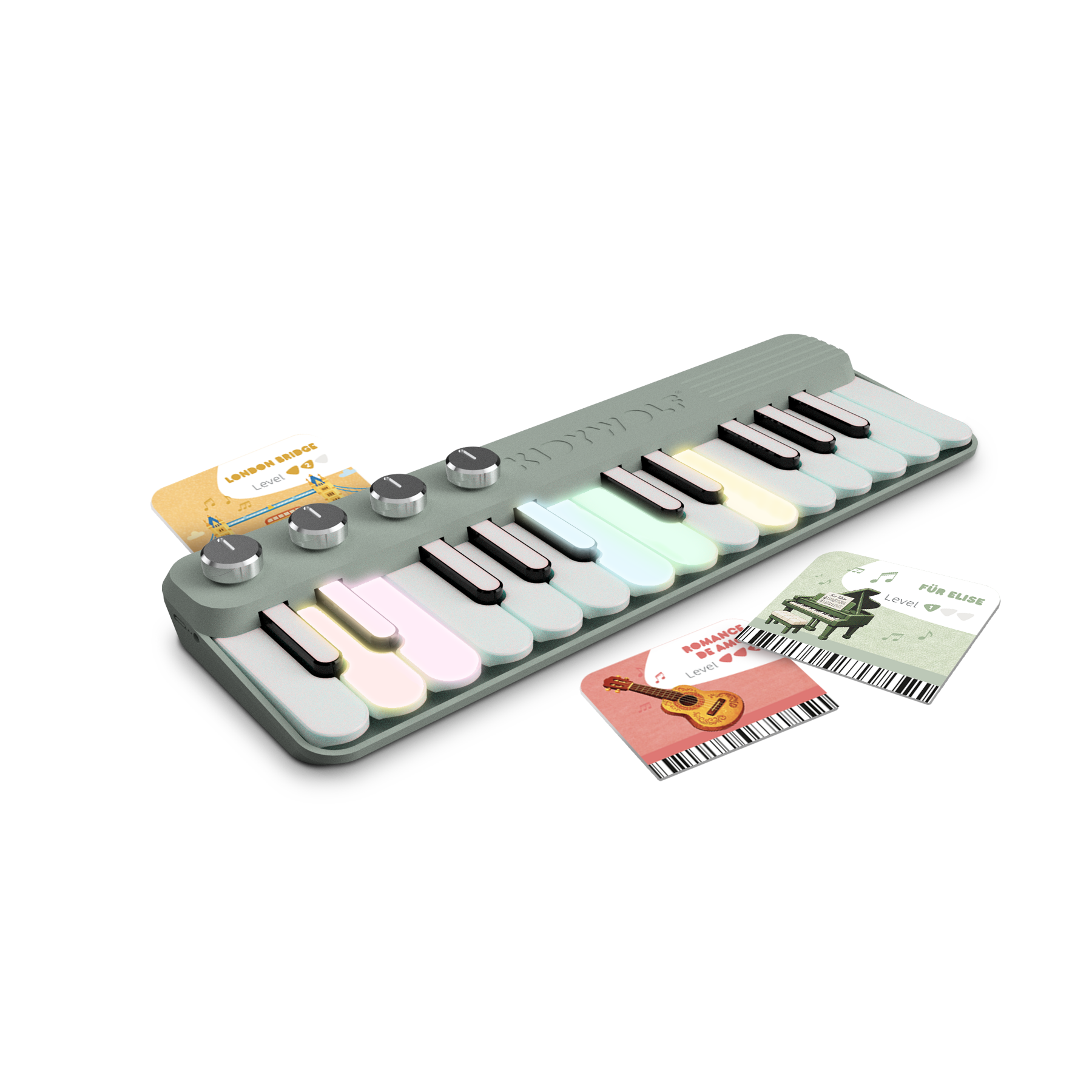 Kidywolf - Kidypiano mini piano met verlichte toetsen groen
