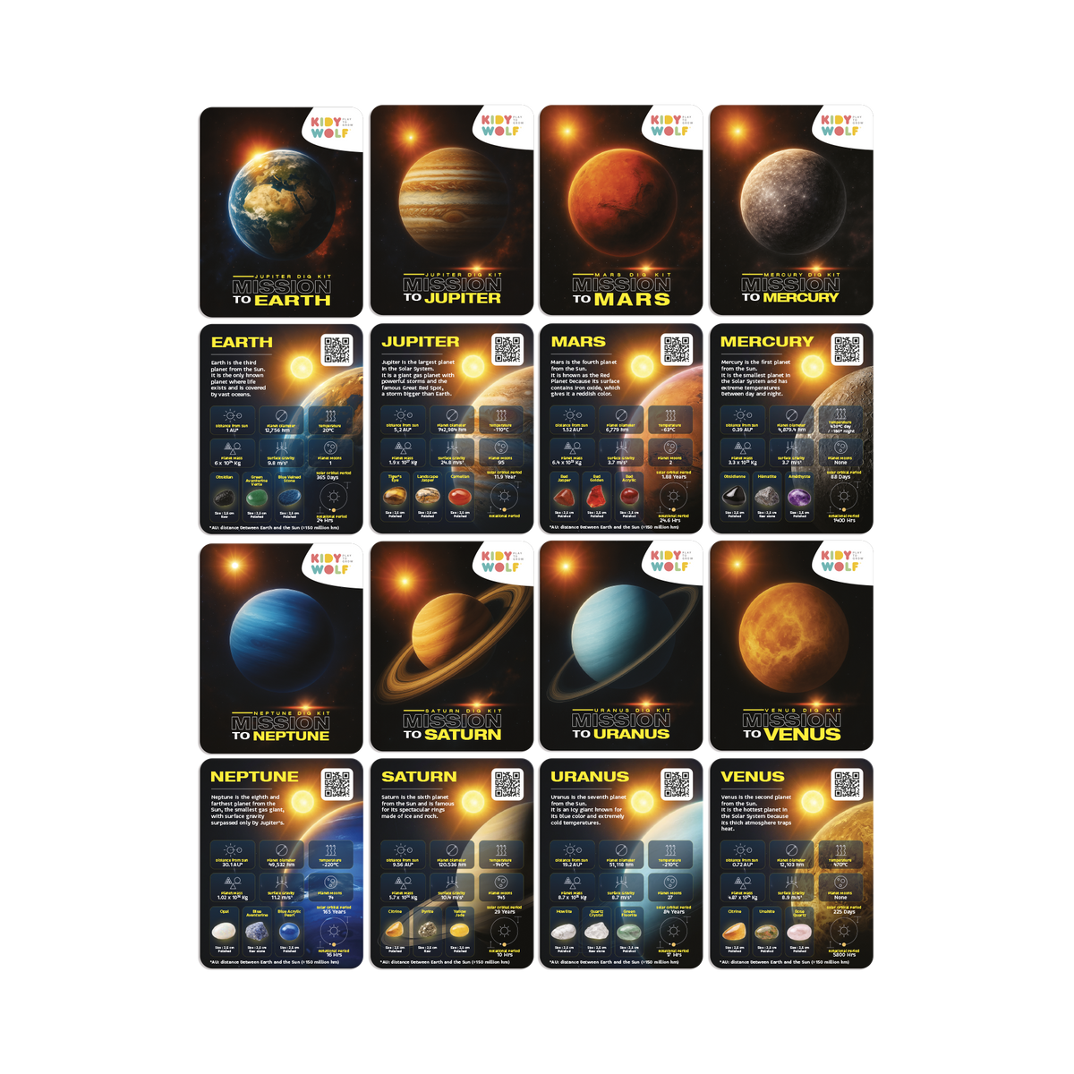 Kidywolf - Kidyplanet verrassingsdoosjes - set van 9