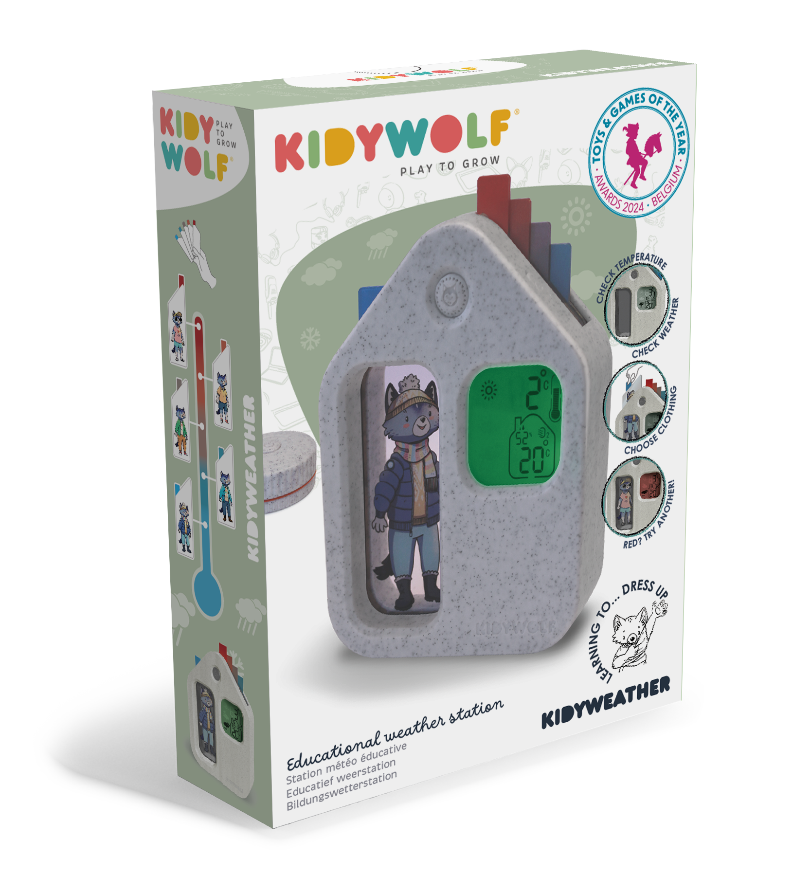 Kidywolf KIDYWEATHER Educatief Weerstation met buitensensor