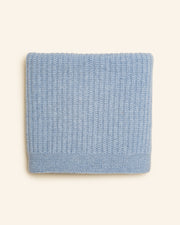 Hvid Wollen babydeken Kiki Frost Blue