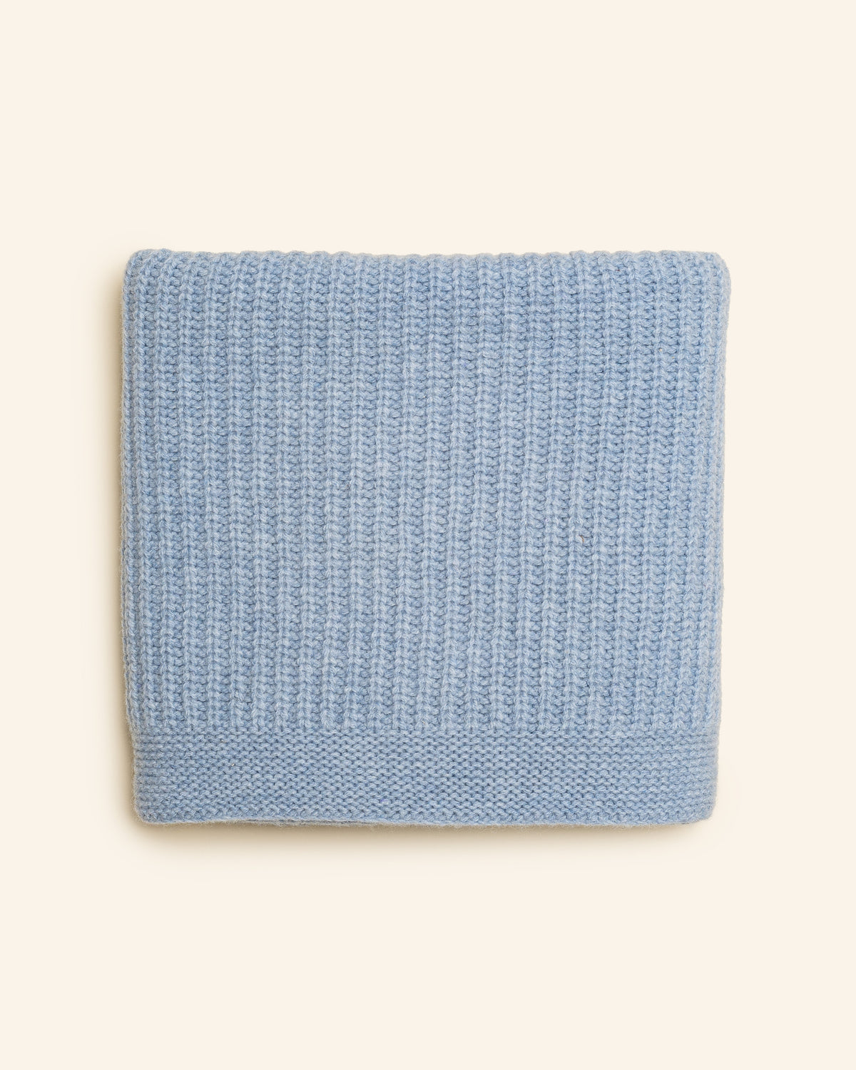 Hvid Wollen babydeken Kiki Frost Blue