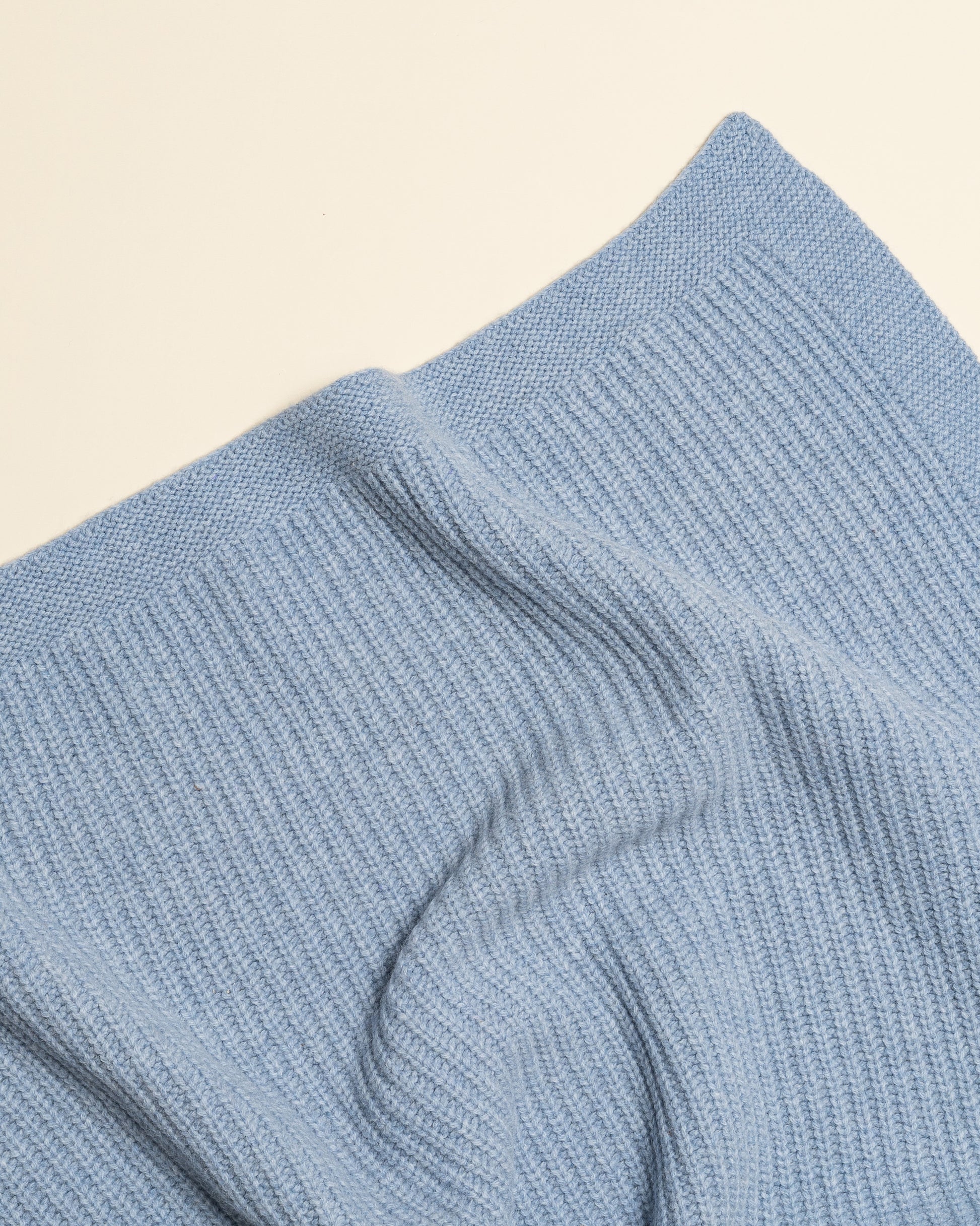 Hvid Wollen babydeken Kiki Frost Blue
