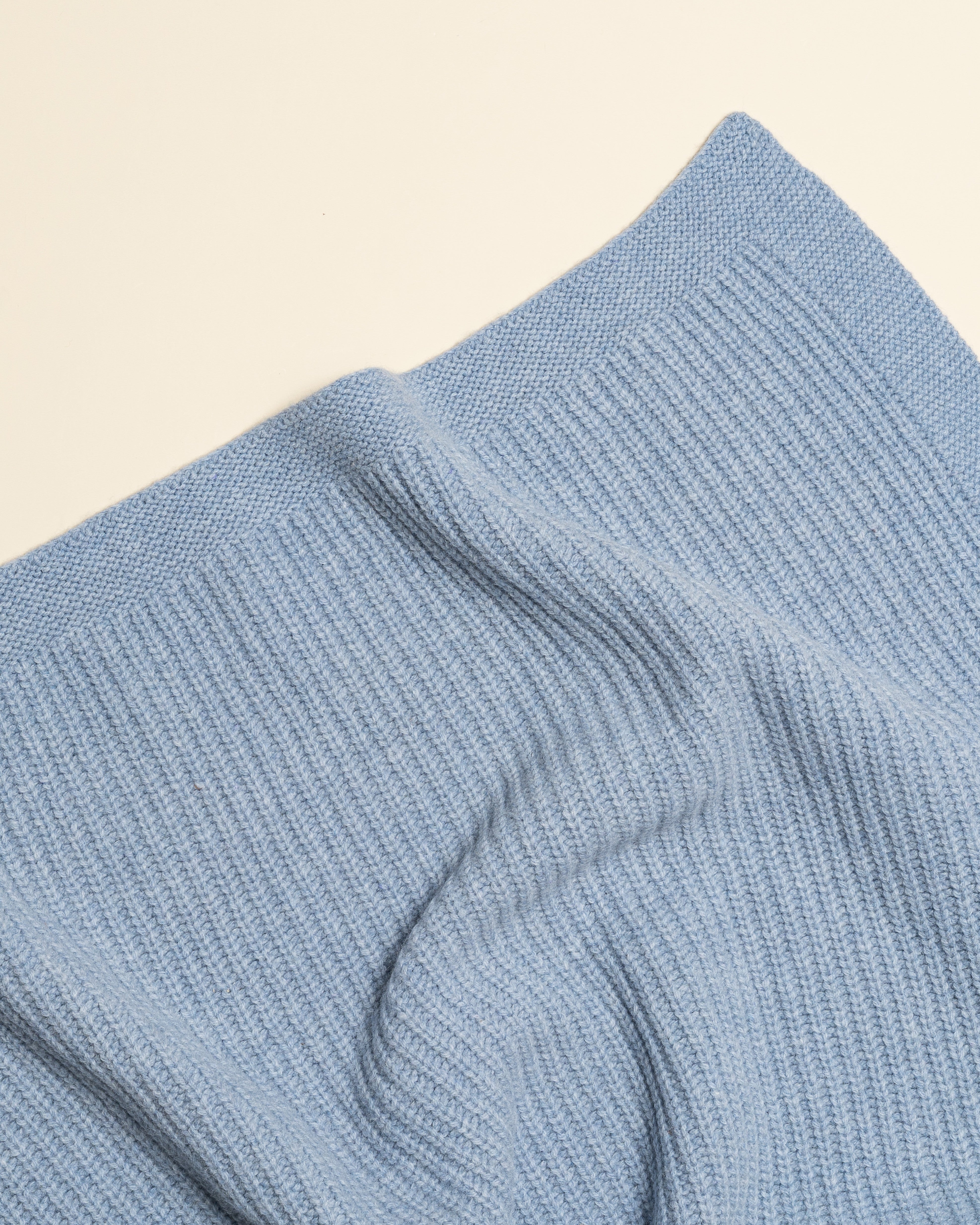 Hvid Wollen babydeken Kiki Frost Blue