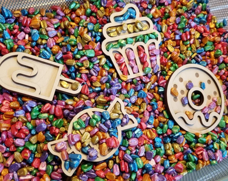 Kiddi - Regenboog Maïs voor sensorisch spel