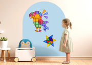 Cleverclixx - Cleverclixx - Magnetische Muursticker 95x75cm Clever Blue