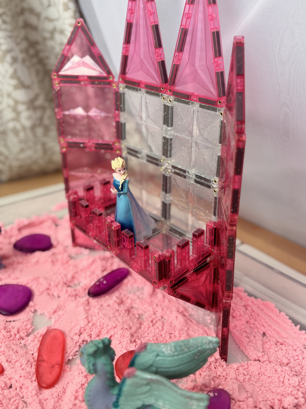Cleverclixx - Glitter Tiles Pack Transparent / Pink (16 stuks)