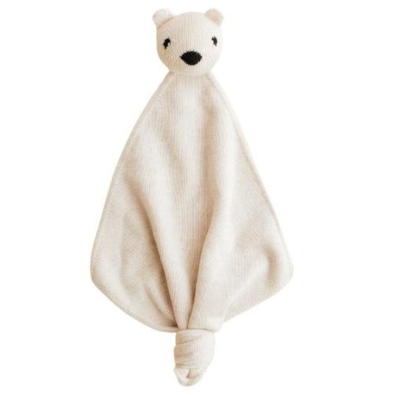 Hvid - Teddy Tokki knuffeldoekje - 100% merinowol - Cream