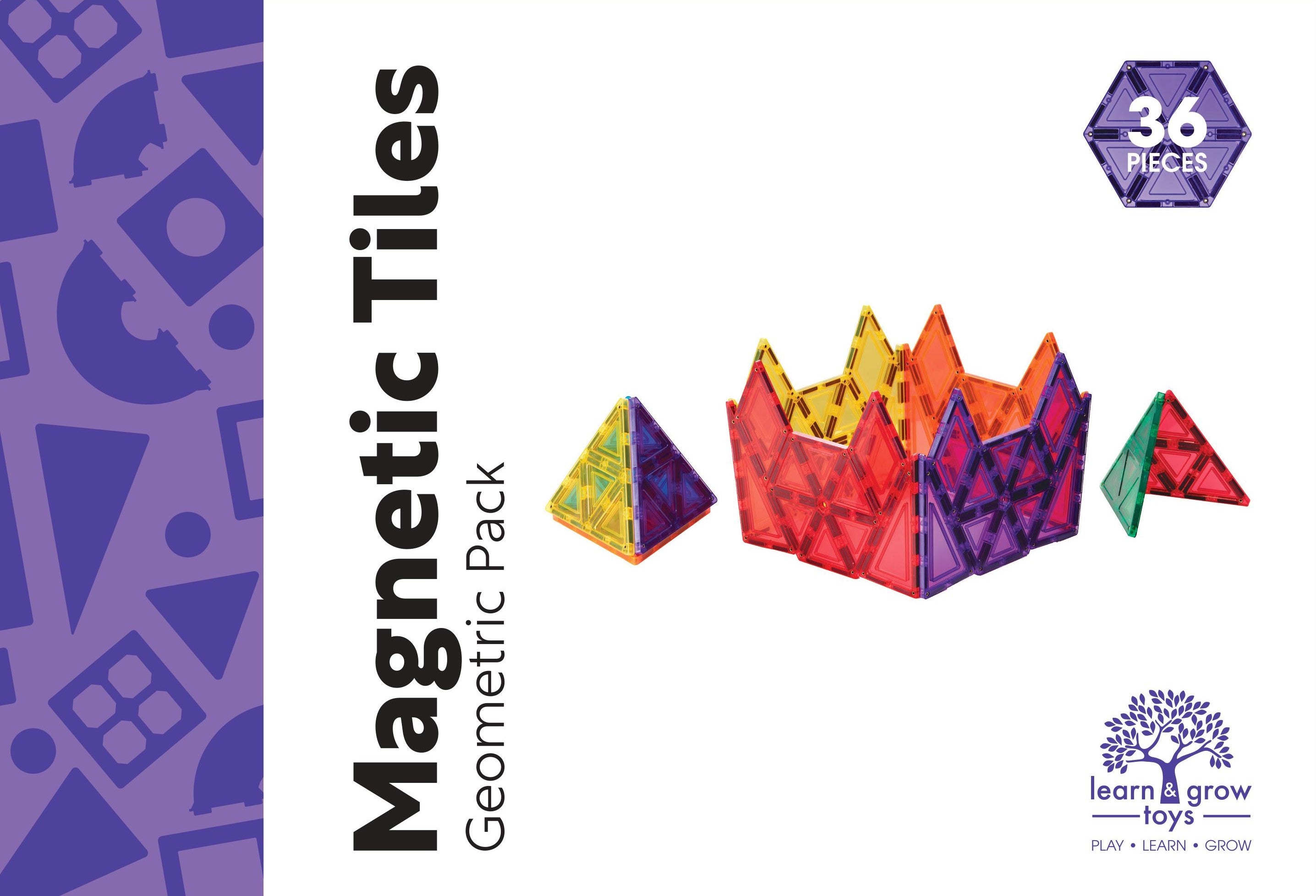 Learn And Grow - Magnetisch constructiespeelgoed Geometry Pack - 36 stuks