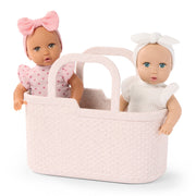 LullaBaby 20 cm zachte mini babypoppen in speelmandje