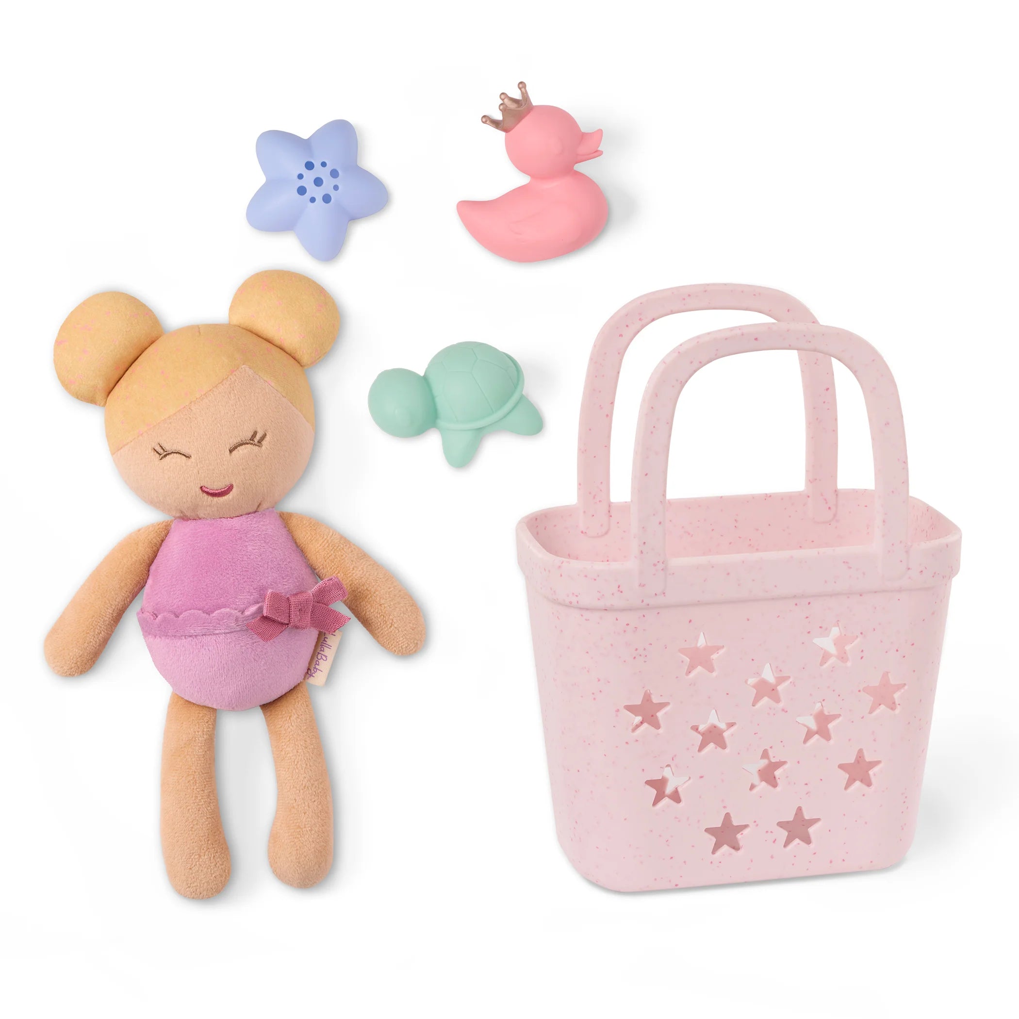LullaBaby - Badpop met accessoires in mandje