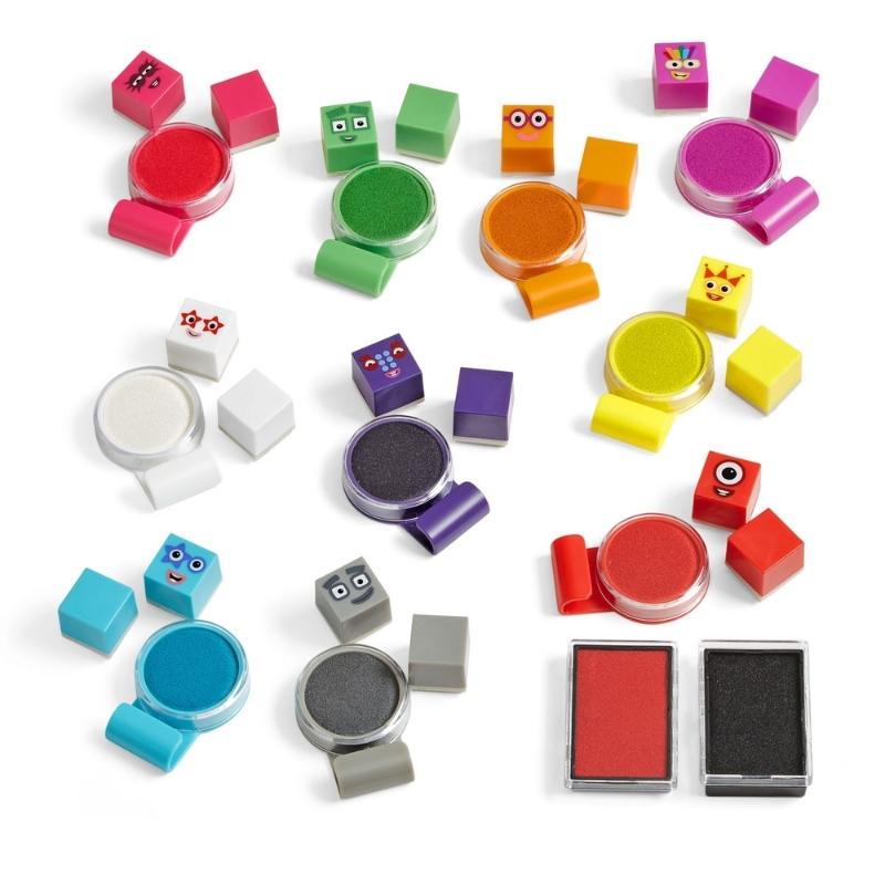 10 verschillende Numberblocks stampoline park stempels