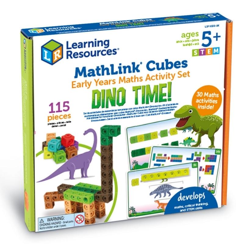 Verpakking van de Mathlink cubes Dino Time activiteitenset