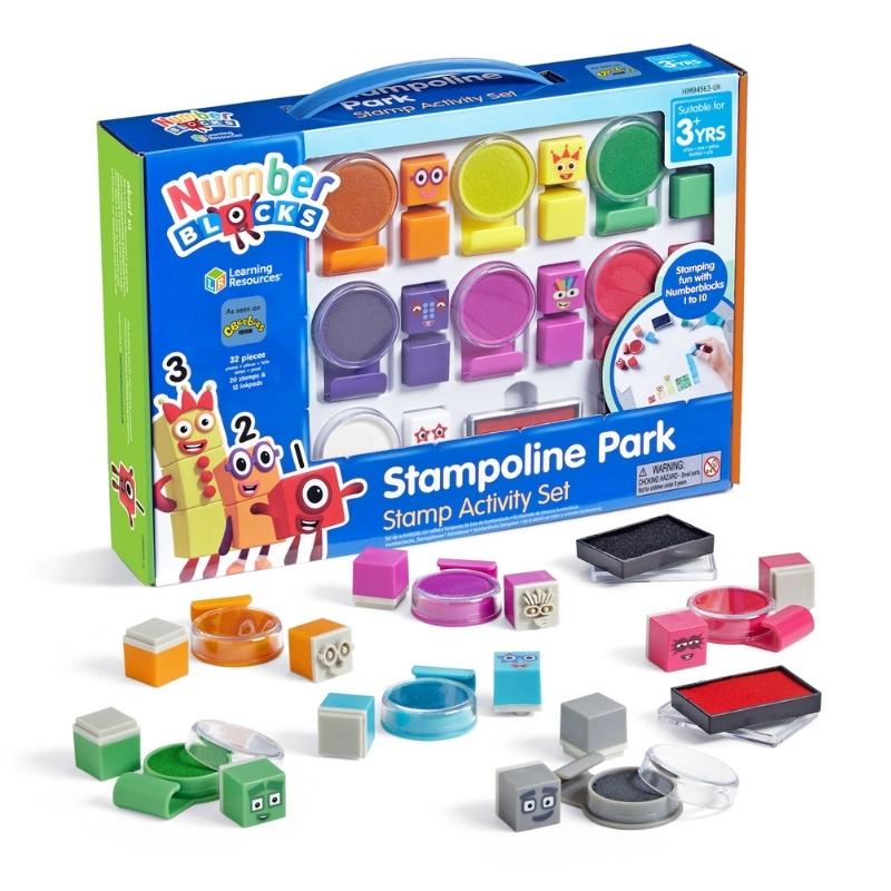 Verpakking met de stempels van de NumberBlocks Stampoline park Activity Set