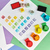 Stampoline park stempels met de Numberblocks op papier