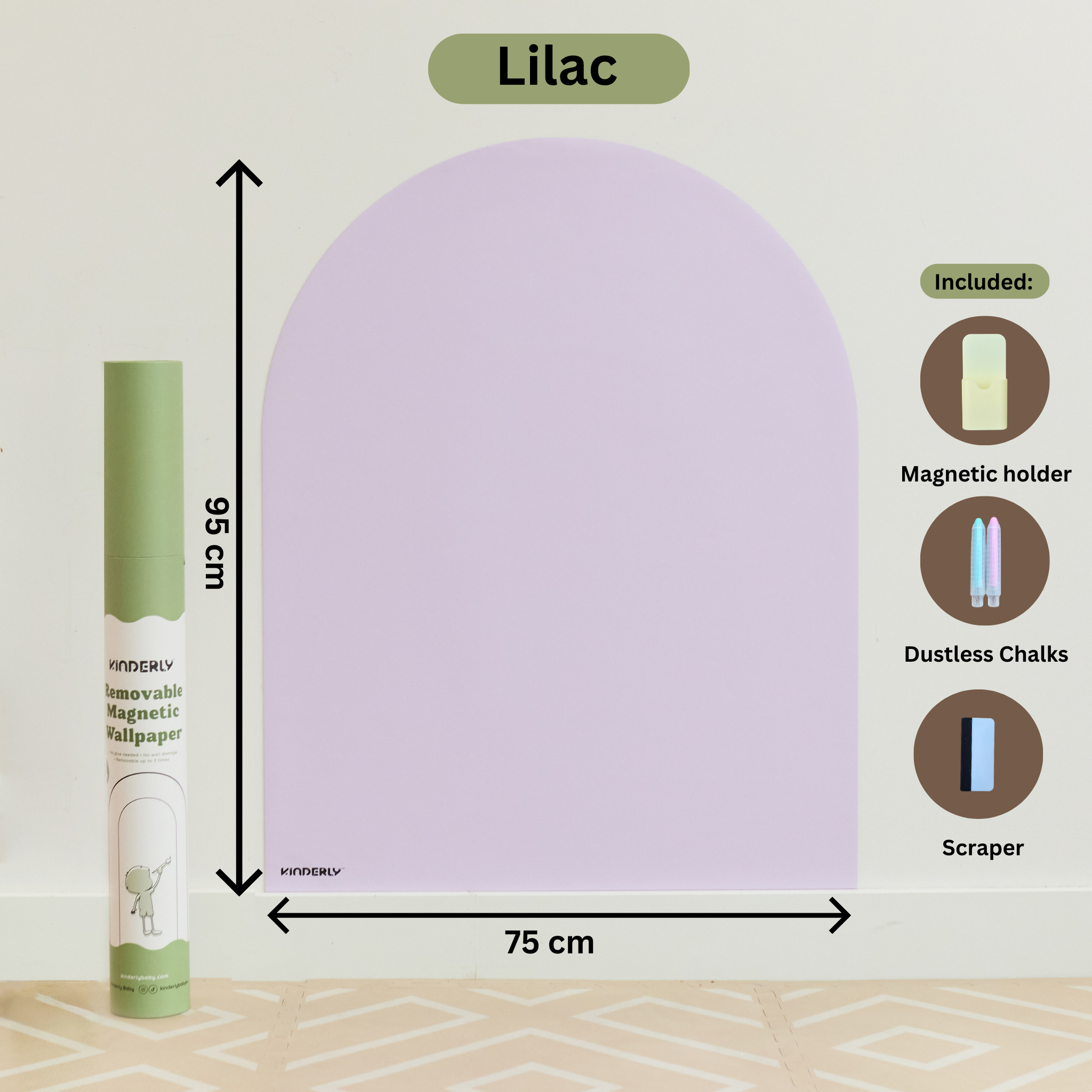 Kinderly Verwijderbaar Magnetisch Behang Lilac