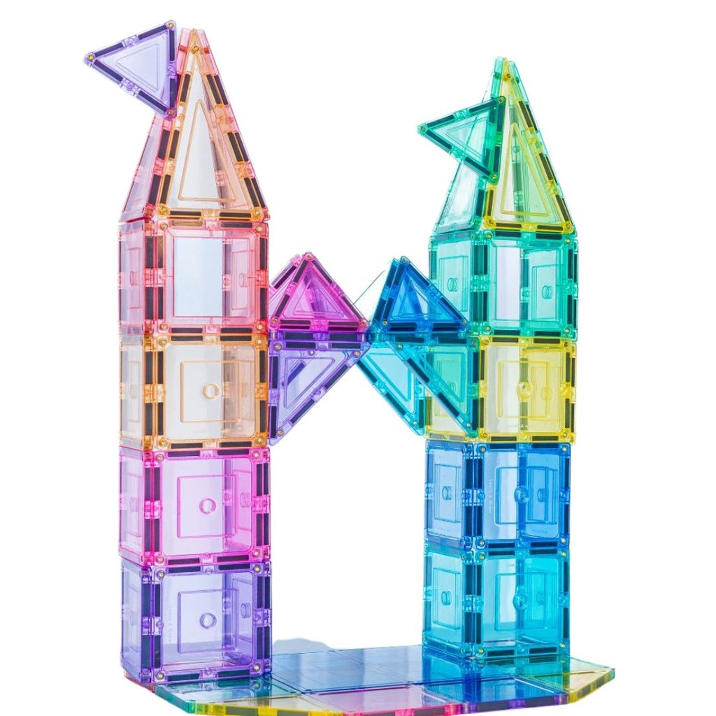 Learn And Grow - 112 stuks Pastel Builders - magnetisch constructiespeelgoed