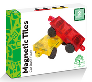 Learn And Grow - Magnetisch constructiespeelgoed Car Pack - 2 stuks