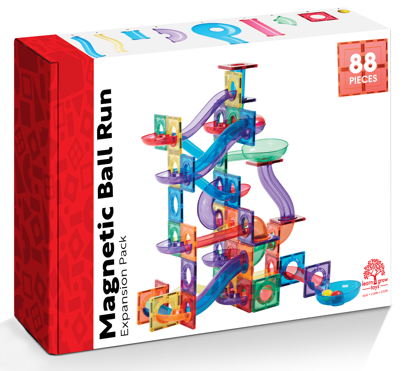 Learn And Grow - Magnetisch constructiespeelgoed Ball Run - 88 stuks