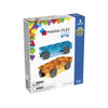 Magna Tiles - 2 stuks Cars Blauw/Oranje Auto's Clear Colors - Constructiespeelgoed