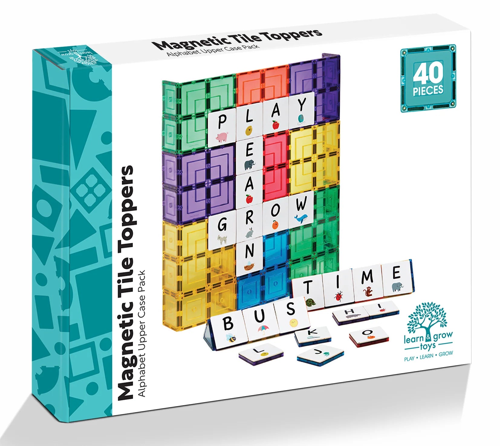 Learn And Grow - Magnetische tegel topper Alfabet (engels) 40 stuks