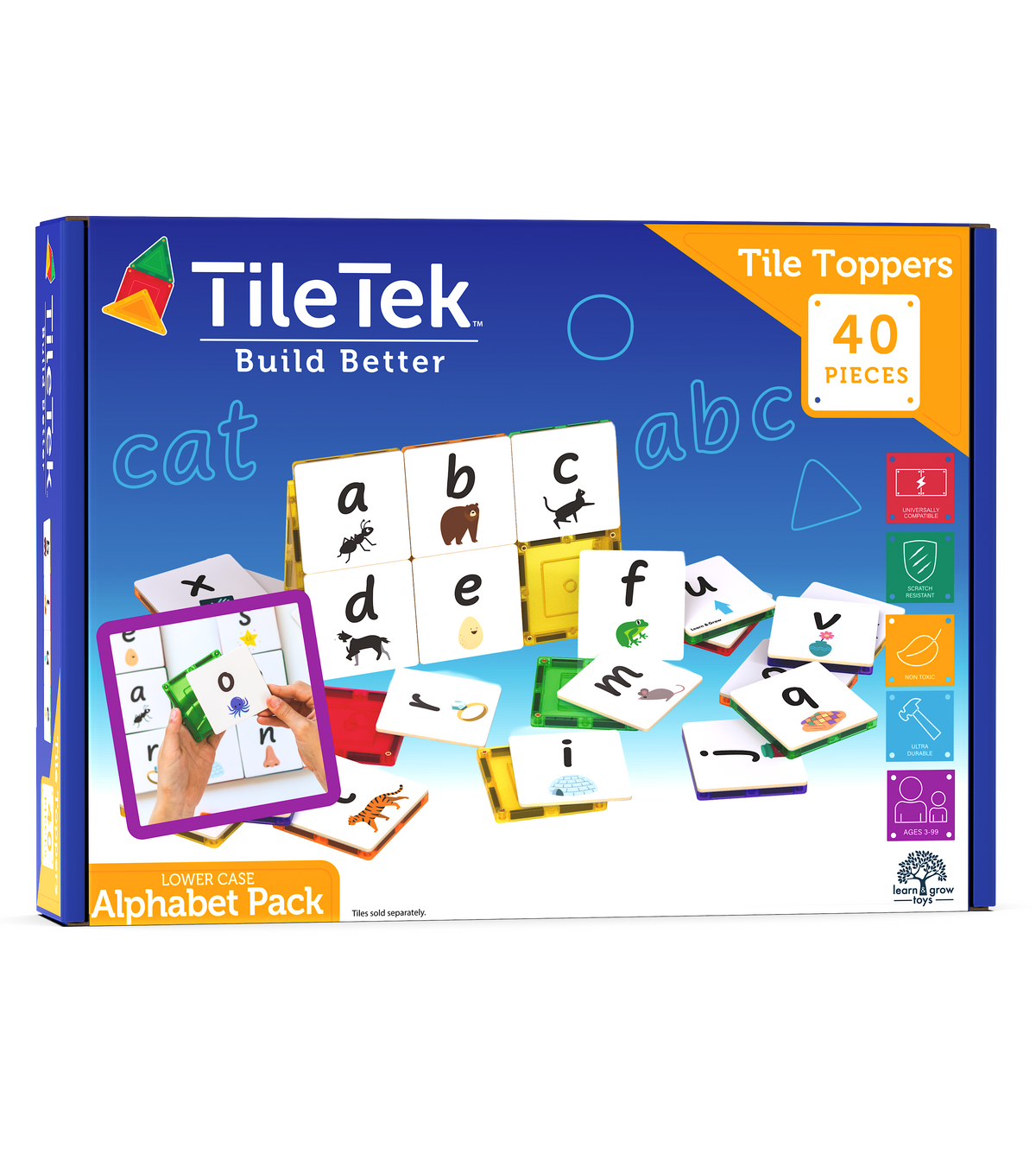 TileTek tegel topper alfabet kleine letters 40 stuks