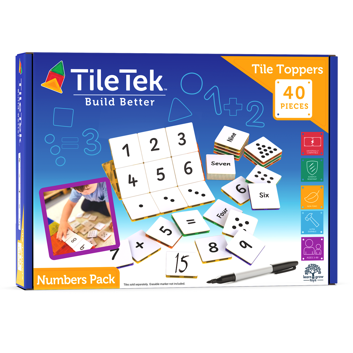 TileTek magnetische tegel topper cijfers 40 stuks