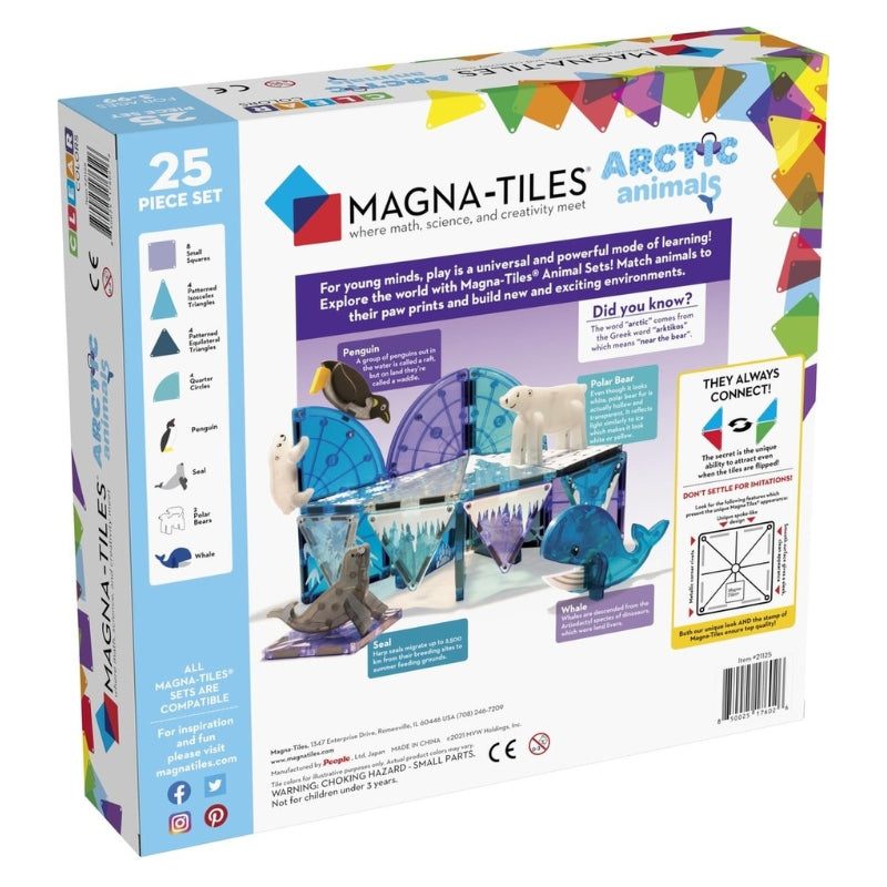 Achterkant van de Magna-Tiles Artic Animals speelset