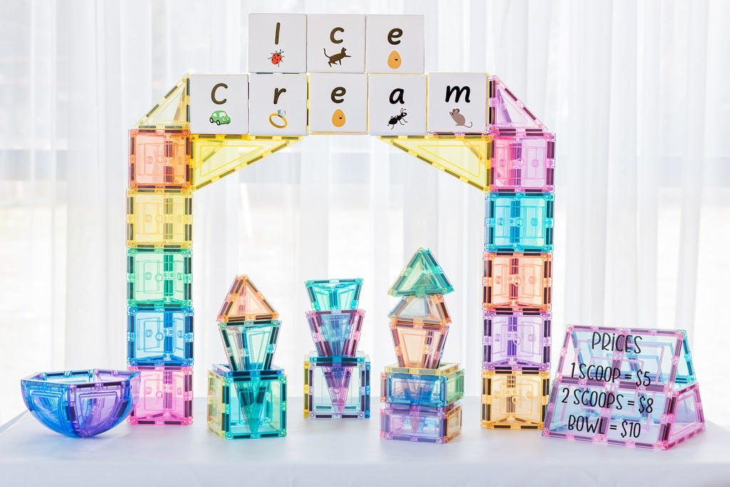 Learn And Grow - 112 stuks Pastel Builders - magnetisch constructiespeelgoed