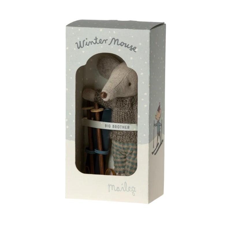 Maileg - Grote broer muis met ski set - winter collectie
