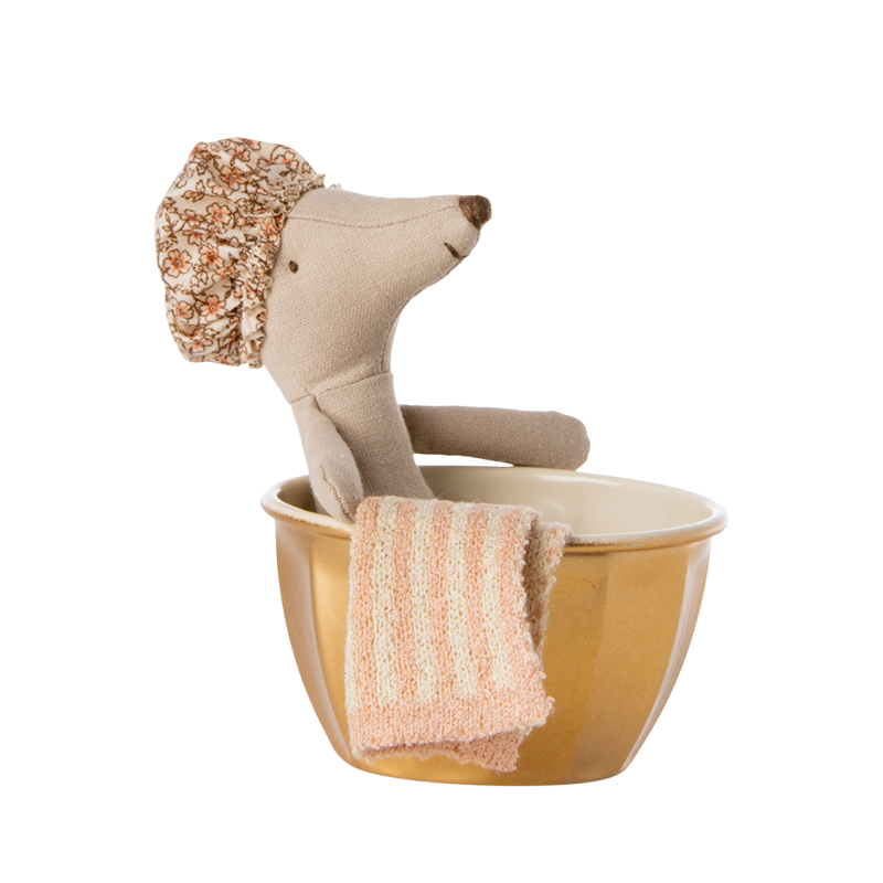 Maileg - Grote Zus Muis in bad - wellness mouse